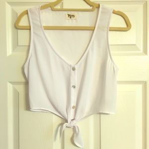 NWOT Show Me Your Mumu White, Tie Crop Top